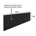 Ver imagem 2 de Estação de Trabalho Dupla 1,20x1,35m 02 Lugares c/Gavetas c/Ponto de Tomada Nogal Sevilha/Preto
