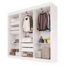 Ver imagem 3 de Guarda-Roupa Casal Malta 6 Portas 2 Gavetas com Espelho Branco - Pnr Móveis