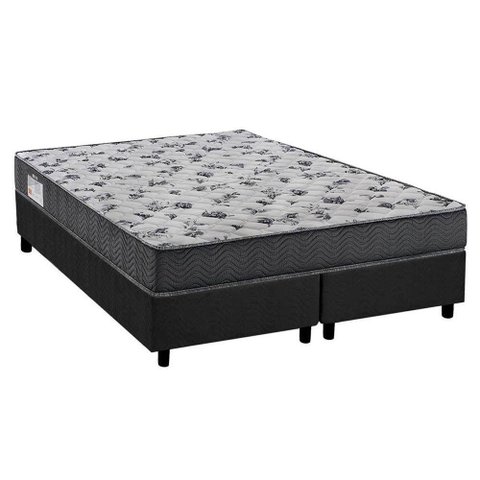 Cama Box Queen: Colchão Anatômico Ortobom D33/EP ISO 100 Ultra Firme + Base CRC Suede Gray(