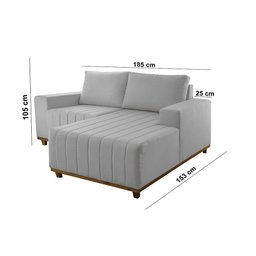 Sofá Boreal de 185cm B25 Chaise Lado Direito Meu Sofá Online - 5