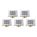 Ver imagem 1 de Ralo Inox 10x10 Lavabo Kit 5 Uni Anti Odor Anti Inseto Box Casa Cozinha Varanda Lavandeira Resistent
