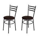 Ver imagem 1 de Jogo 2 Cadeiras Para Cozinha Epoxi Craqueada Assento Estofado - Marrom