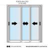 Porta de aluminio 03 folhas móveis maxx madeiro - 210x200 - 3
