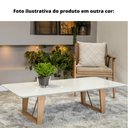 Ver imagem 3 de Mesa de Centro Sara Universum Retangular 140 cm Branco Madeira Amêndoa com Metalizado Dourado