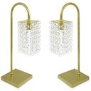 Ver imagem 1 de Kit 2 Abajur Clearcrillic Cristal Acrílico Quadrado Dourado