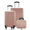 Kit Conjunto 2 Malas Rígidas 360° com Frasqueira - Gladiador A2pm Cor: Rose Gold - 1