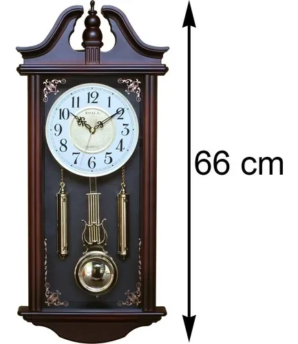 Relógio de Parede Antigo Grande Pêndulo Vintage 66Cm Decor - 2