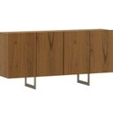 Ver imagem 2 de Buffet Aparador 100% MDF 4 Portas 160cm com Pés em Metal Champanhe Mayra