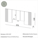 Ver imagem 3 de Cabeceira Decorativa Casal com Detalhes Ripados 100% MDF 2,70m Dalla Costa Off White