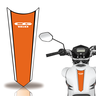 Adesivo Faixa Gravata Tanque Moto Cg 160 125 Titan Fan Teu Adesivo 160 Laranja Branco - 1