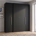 Ver imagem 1 de Guarda-Roupa Solteiro 4 Portas e 2 Gavetas 206 x 181cm Splendore Yescasa Preto