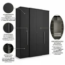 Ver imagem 4 de Guarda-Roupa Solteiro 4 Portas e 2 Gavetas 206 x 181cm Splendore Yescasa Preto