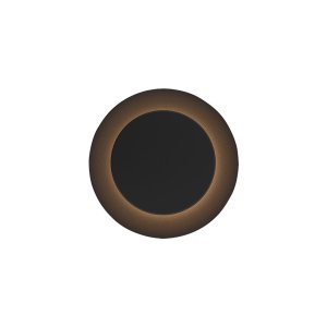 Arandela Eclipse Redonda 12w Led 3000k Luz Indireta Ip65 Externa Preto