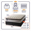 Ver imagem 3 de Conjunto Box Baú Super King New York Preto 193x203x80 c/ Molas Ensacadas