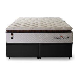 Conjunto Box Baú Super King New York Preto 193x203x80 c/ Molas Ensacadas - 5