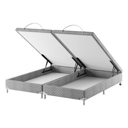 Base Box Baú Bipartido King Spubio Incofal Cinza 198x198x45cm - 2