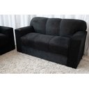 Ver imagem 3 de Conjunto Sofá 3 e 2 Lugares Xaropinho Suede Preto - Al Móveis