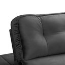 Ver imagem 4 de Sofa Retratil Reclinavel 2 Lugares 2,60 Vitória Veludo Grafite Lansofbr
