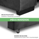 Ver imagem 2 de Sofa Retratil Reclinavel 2 Lugares 2,60 Vitória Veludo Grafite Lansofbr