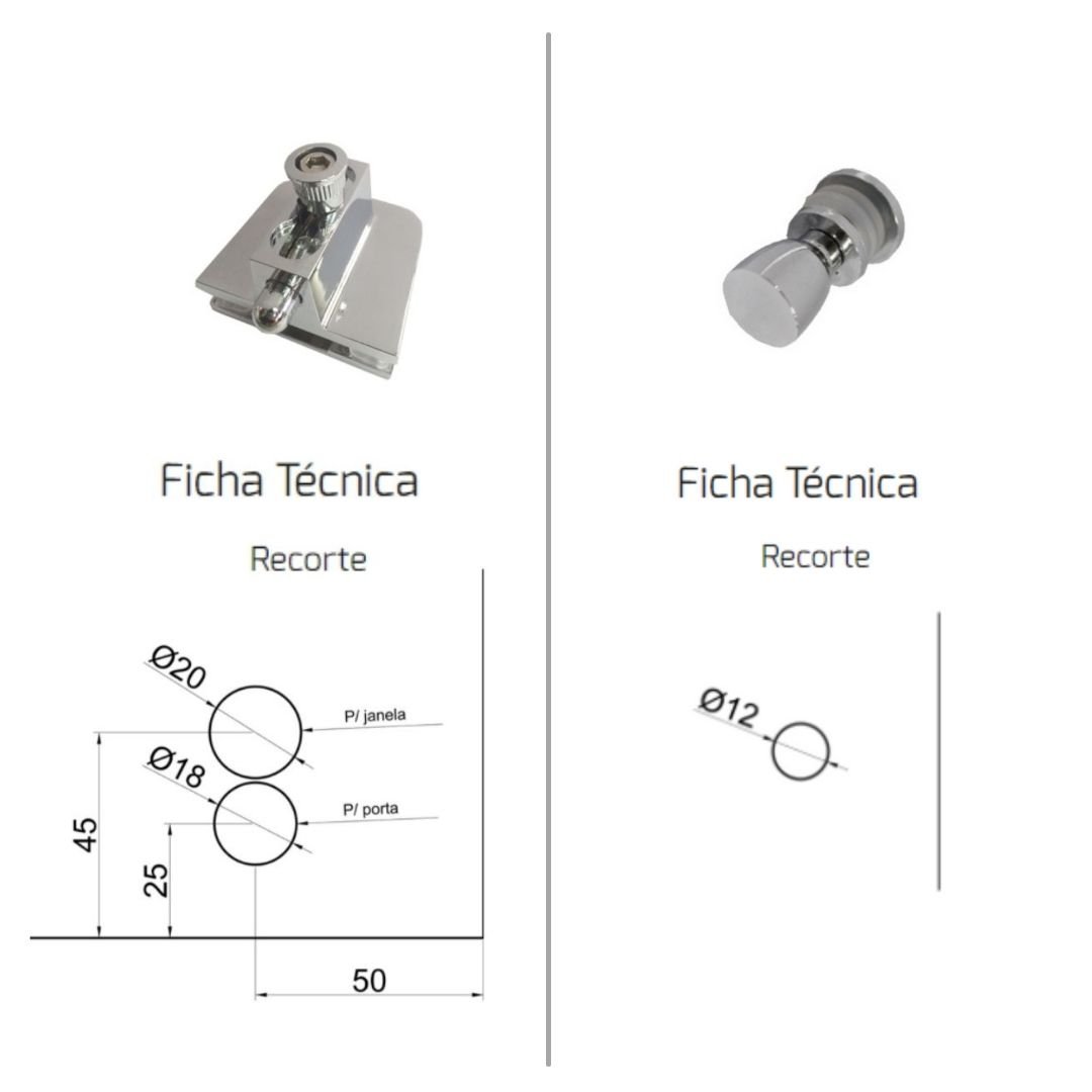 Kit janela blindex de correr com 2 folhas - Branco - 2