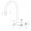 Ver imagem 7 de Torneira Gourmet Preta Parede Cozinha Saída Filtro 1/2" ou Purificador 1/4" 2162 Corpo Preto T P