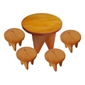 Jogo Infantil de Madeira Redondo:marrom