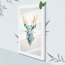 Ver imagem 1 de Quadro Decorativo Cervo Abstrato + Vidro 33x25 Escritório:branco