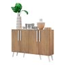 Aparador Buffet 4 Portas com Pés Retrô Viena Multimóveis Rustic/Branco - 3