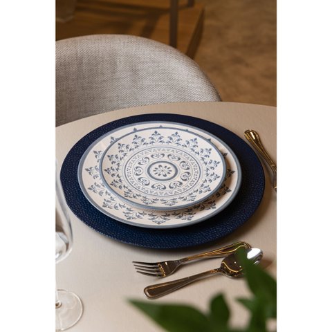 Prato para Sobremesa Porto 20cm Azul Cerâmica - Wolff