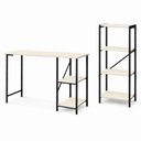 Ver imagem 2 de Kit Bancada Gourmet + Estante Mesa Star 110 Industrial 4 Prateleiras Preto com Off White Klm Store
