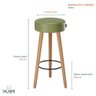 Kit 2 Banquetas Alta Paris Pé Madeira Bar Cozinha Espaco Gourmet Couro Pu Verde Musgo - 6