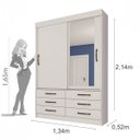 Ver imagem 4 de Guarda-Roupa 2 Portas 6 Gavetas Chicago Tcil Móveis