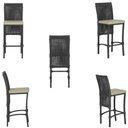 Ver imagem 5 de Mesa Bistrô e 4 Banquetas Roma Preta, Corda Estofado 7 Trama Preto