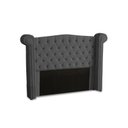 Ver imagem 2 de KIT + Cabeceira Com Recamier Baú Dunas Princesa em captonê 1,40 Casal Cama Box Cinza Veludo Dalaqua-