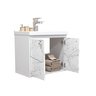 Kit Gabinete Banheiro Armario Cuba Pia com Espelheira - Bergamo Branco - 3
