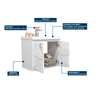 Kit Gabinete Banheiro Armario Cuba Pia com Espelheira - Bergamo Branco - 10