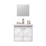 Kit Gabinete Banheiro Armario Cuba Pia com Espelheira - Bergamo Branco - 2