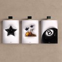 Ver imagem 2 de Kit 3 Quadro Decorativo Sinuca Estrela Bola 8 Sorte Quarto Qualidade Premium Moderno 40x28cm