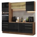 Ver imagem 1 de Armário de Cozinha Completa 240cm Rustic/preto Lux Madesa 08 Rustic/preto Rustic/preto