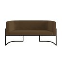 Ver imagem 4 de Sofá Namoradeira 2 Lugares Moderna Base Metal Black Balaqui Marrom