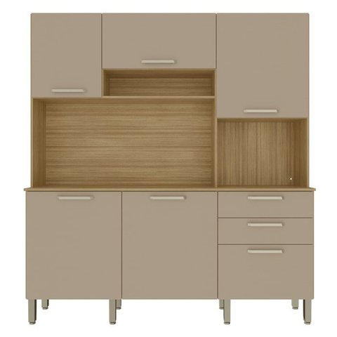 Cozinha Compacta 6p 2g 180 Cm Ferrara Freijo Vanilla Ktp