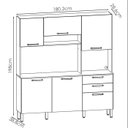 Ver imagem 3 de Cozinha Compacta 6p 2g 180 Cm Ferrara Freijo Vanilla Ktp