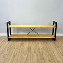 Ver imagem 1 de Rack TV Linea 140cm Madeira Pinus com Suporte Nozes e Preto Artfactory Design