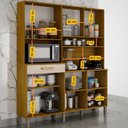 Ver imagem 6 de Armário de Cozinha Âmbar 8 Portas 1 Gaveta Mobilihouse Cinamomo/off White
