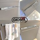 Ver imagem 3 de Suporte Porta Panos de Prato Duplo Lateral Corrediça Deslizante Giosul em Aço Cromado