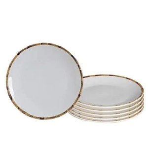 Conjunto de 06 Pratos Sobremesa Bambu