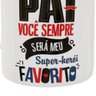 Caneca de Porcelana Pai Você Sempre Será Meu Herói Favorito 320 Ml 9x8 Cm - 2