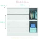 Ver imagem 3 de Guarda-Roupas 4 Portas 2 Gavetas e Cômoda 4 Gavetas 1 Porta Lívia