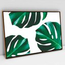 Ver imagem 1 de Quadro Decorativo em Canvas Folhagem Costela de Adão TaColado Moldura Flutuante 4,5cm Freijó 120 x 8