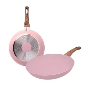 Frigideira 24 Cm Sahara Rosa 2mm Revestimento Cerâmica Antiaderente